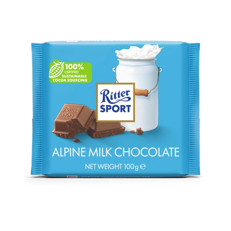 Ritter Sport Alpine Milk Chocolate, 100g