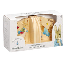 Load image into Gallery viewer, Rainbow Peter Rabbit Beatrix Potter Wood Bookends