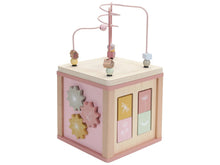 Load image into Gallery viewer, Wooden Activity Cube Wild Flowers Meats & Eats
