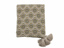 Load image into Gallery viewer, Cila Throw, Green, Recycled Cotton Meats & Eats