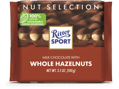 Ritter Sport Milk Whole Hazelnuts Chocolate Bar 100g Meats & Eats