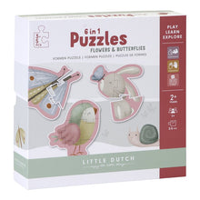 Load image into Gallery viewer, 6 in 1 Puzzles Flowers & Butterflies - Little Dutch Meats & Eats