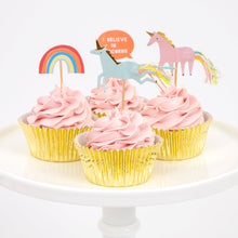 Load image into Gallery viewer, Meri Meri I Believe In Unicorns Cupcake Kit, 24 Toppers