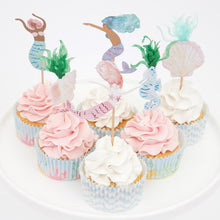 Load image into Gallery viewer, Meri Meri Mermaid Cupcake Kit, x24 toppers