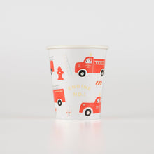 Load image into Gallery viewer, Meri Meri Fire Truck Cups, x8