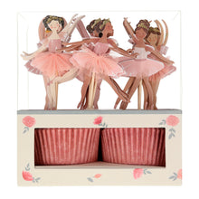 Load image into Gallery viewer, Meri Meri Ballerina Cupcake Kit, x24 Toppers