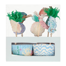 Load image into Gallery viewer, Meri Meri Mermaid Cupcake Kit, x24 toppers