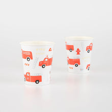 Load image into Gallery viewer, Meri Meri Fire Truck Cups, x8