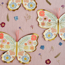 Load image into Gallery viewer, Meri Meri Floral Butterfly Plates, x8