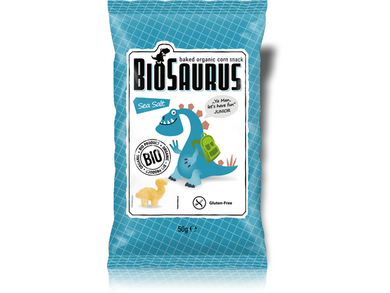 Biosaurus Organic Sea Salt Corn Snack 50g Meats & Eats