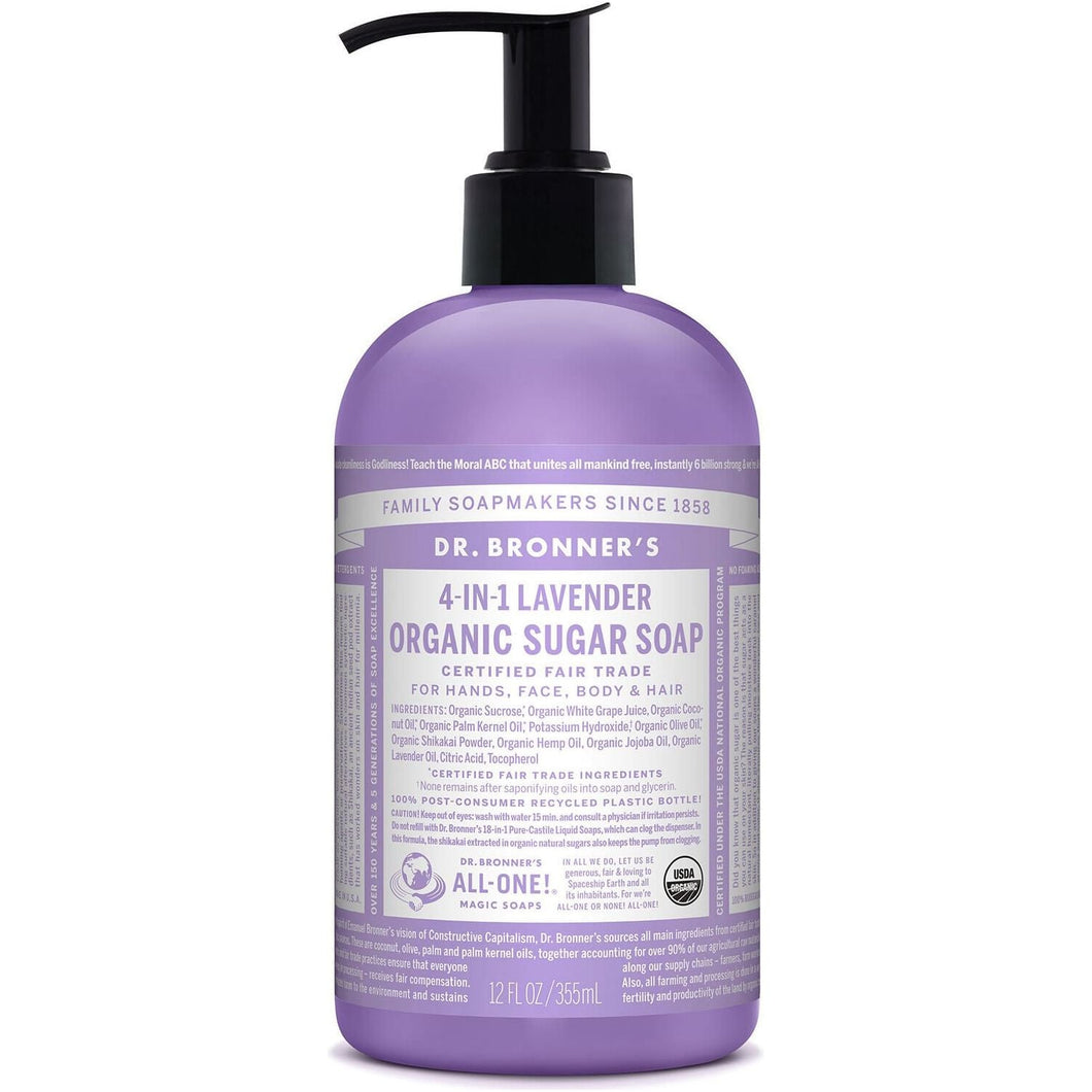 Dr Bronner's Sugar Soap Baby Lavender, 355ml