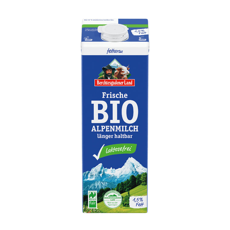 Organic Fresh milk, 1.5% fat, Lactose Free 1L