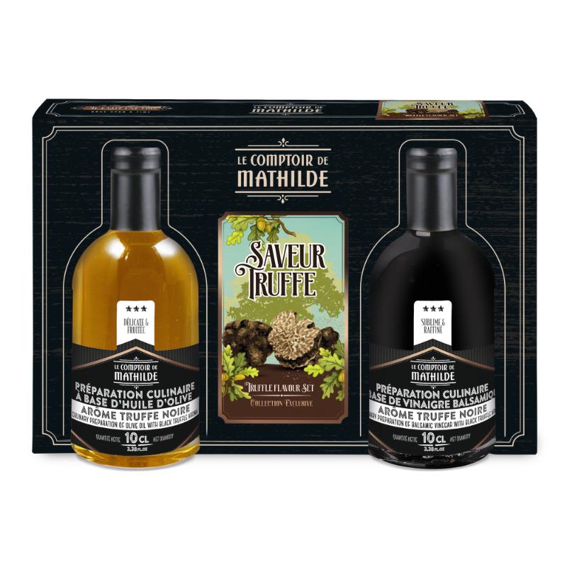 Le Comptoir De Mathilde Black Truffle Flavored Oil & Vinegar Gift Set