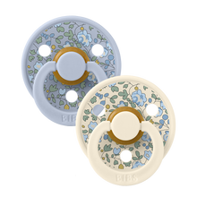 Load image into Gallery viewer, BIBS Colour 2 PACK Eloise Dusty Blue Mix - Round / Natural Rubber Size 1
