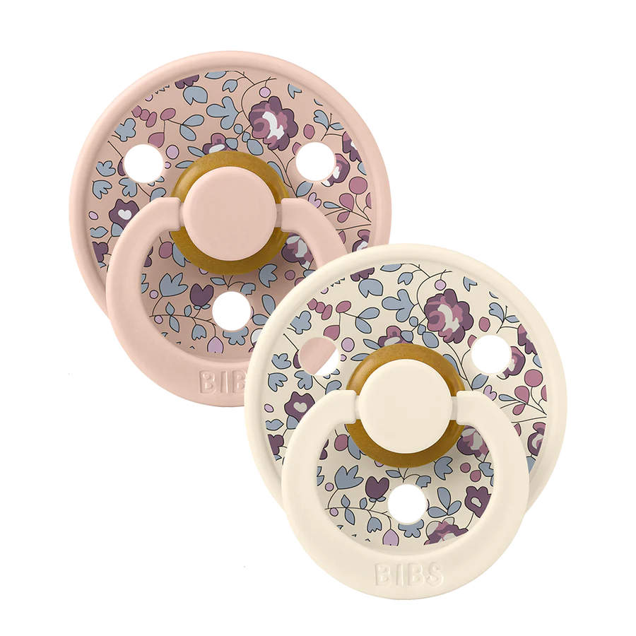 BIBS Colour 2 PACK Eloise Blush Mix - Round / Natural Rubber Size 1