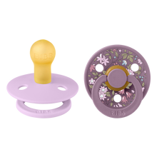 Load image into Gallery viewer, BIBS Colour 2 PACK Camomile Lawn Violet Sky Mix - Round / Natural Rubber Size 2
