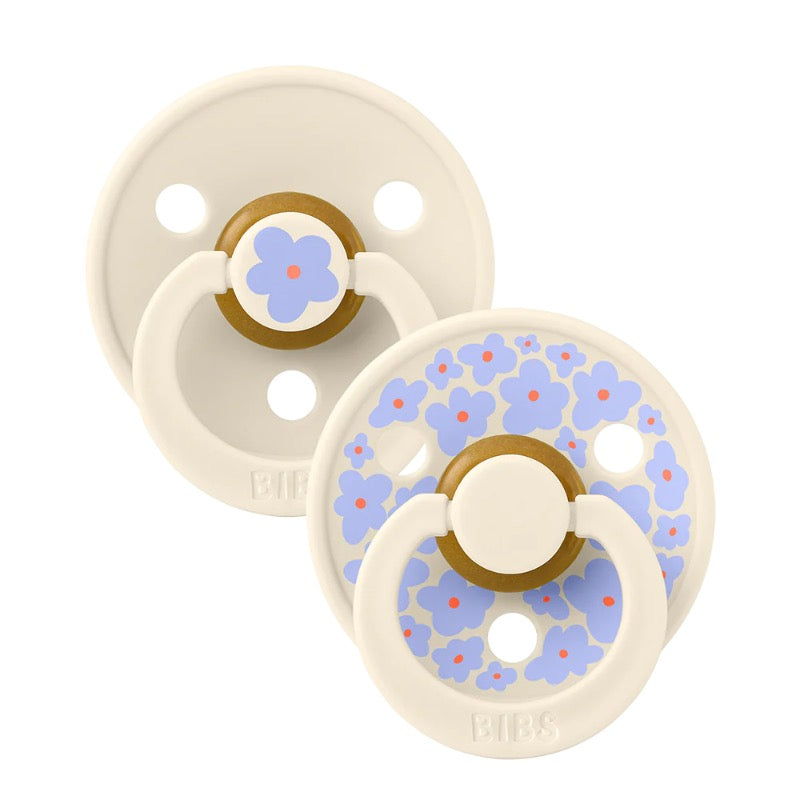 BIBS Colour Jasmine & Ivory Mix - Round / Natural Rubber, Size 1