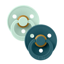 Load image into Gallery viewer, BIBS Colour 2 PACK Nordic Mint/Forest Lake - Round / Natural Rubber Size 2
