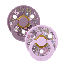 Load image into Gallery viewer, BIBS Colour 2 PACK Camomile Lawn Violet Sky Mix - Round / Natural Rubber Size 2
