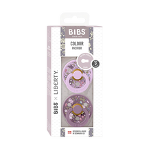 Load image into Gallery viewer, BIBS Colour 2 PACK Camomile Lawn Violet Sky Mix - Round / Natural Rubber Size 2
