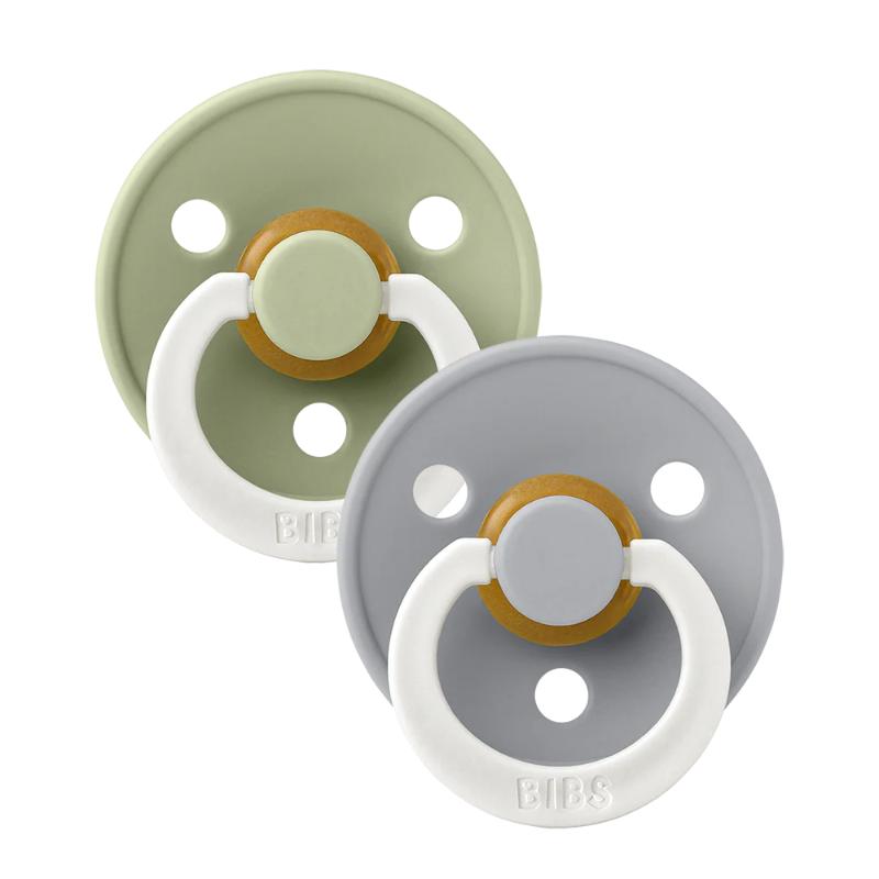 BIBS Colour Glow Sage & Cloud - Round / Natural Rubber, Size 1