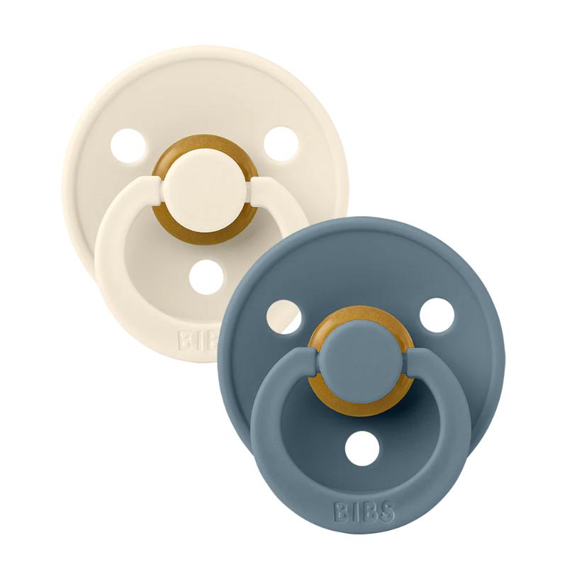 BIBS Colour Ivory & Petrol - Round / Natural Rubber, Size 2