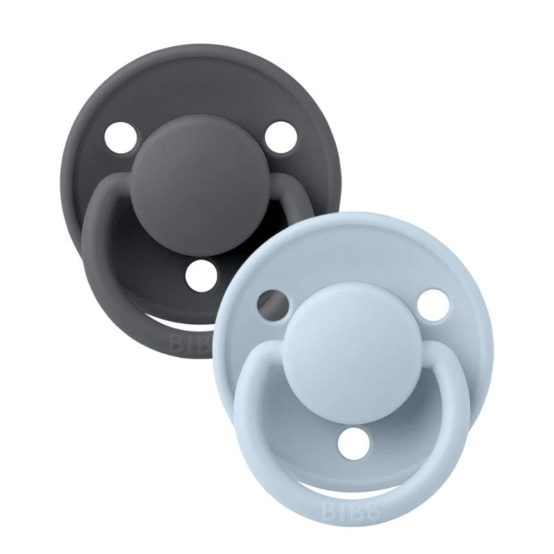 BIBS Colour Iron & Baby Blue - Round / Silicone, One Size