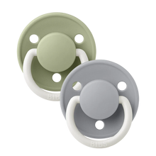Load image into Gallery viewer, BIBS De Lux Glow Sage &amp; Cloud - Round /Silicone, One Size
