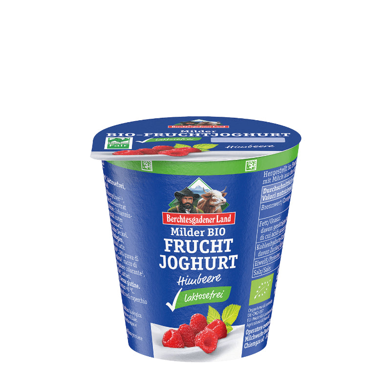 Organic Yoghurt Wild 3,5% Fat Lactose Free Raspberry, 150g