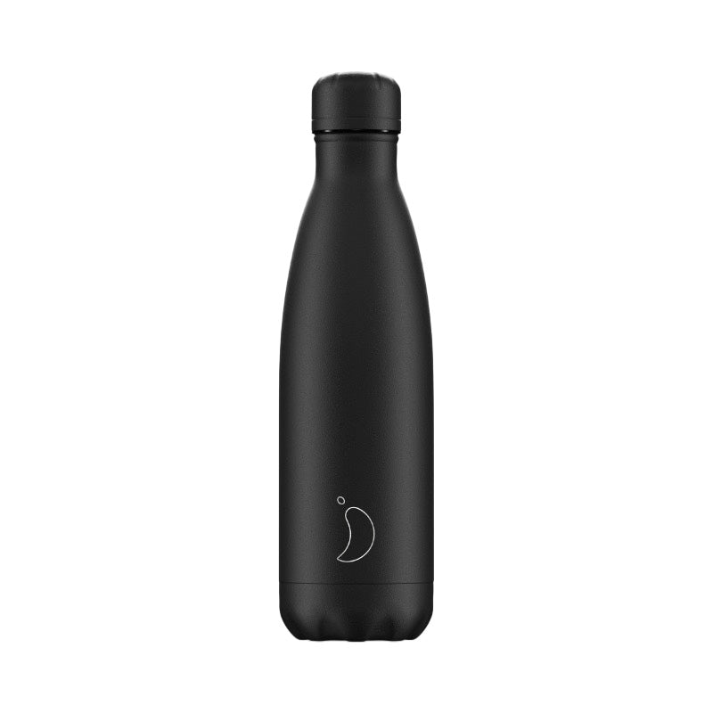 Chilly's Reusable Water Bottle All Black, 500ml