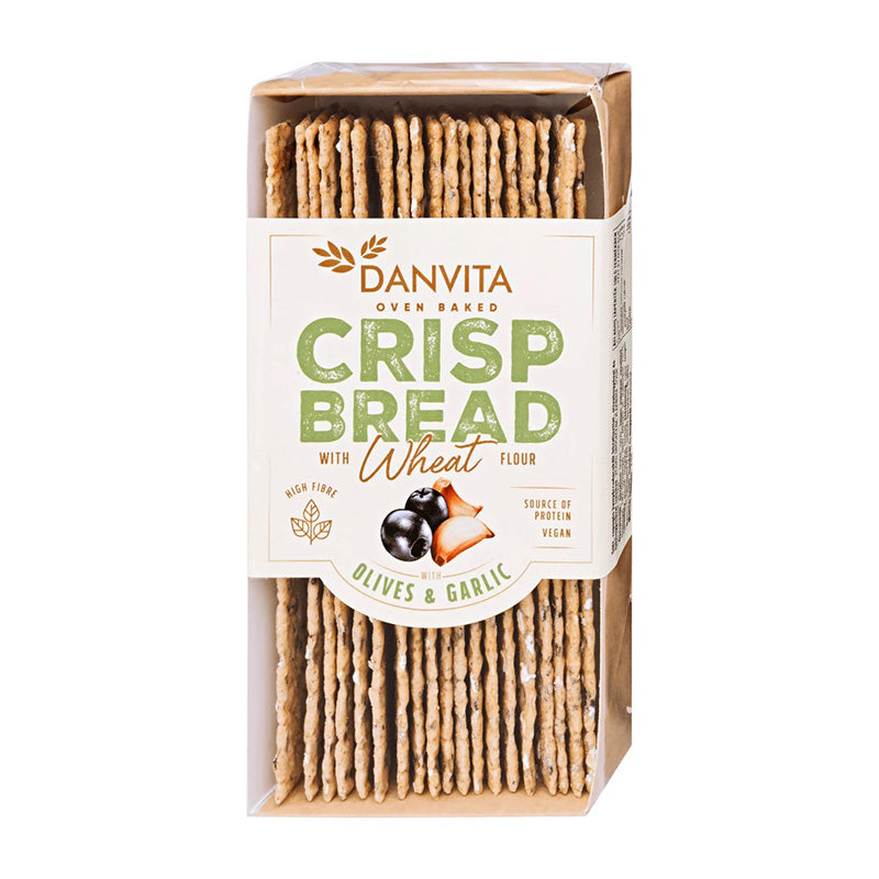 Danvita Crispbread Olives & Garlic, 130g