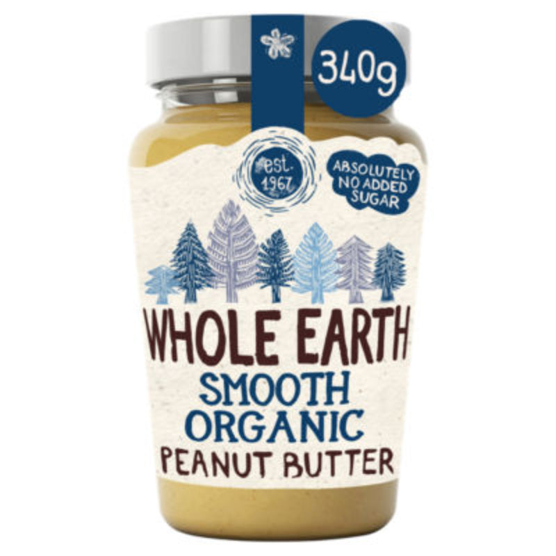 Whole Earth Smooth Peanut Butter Organic, 340g