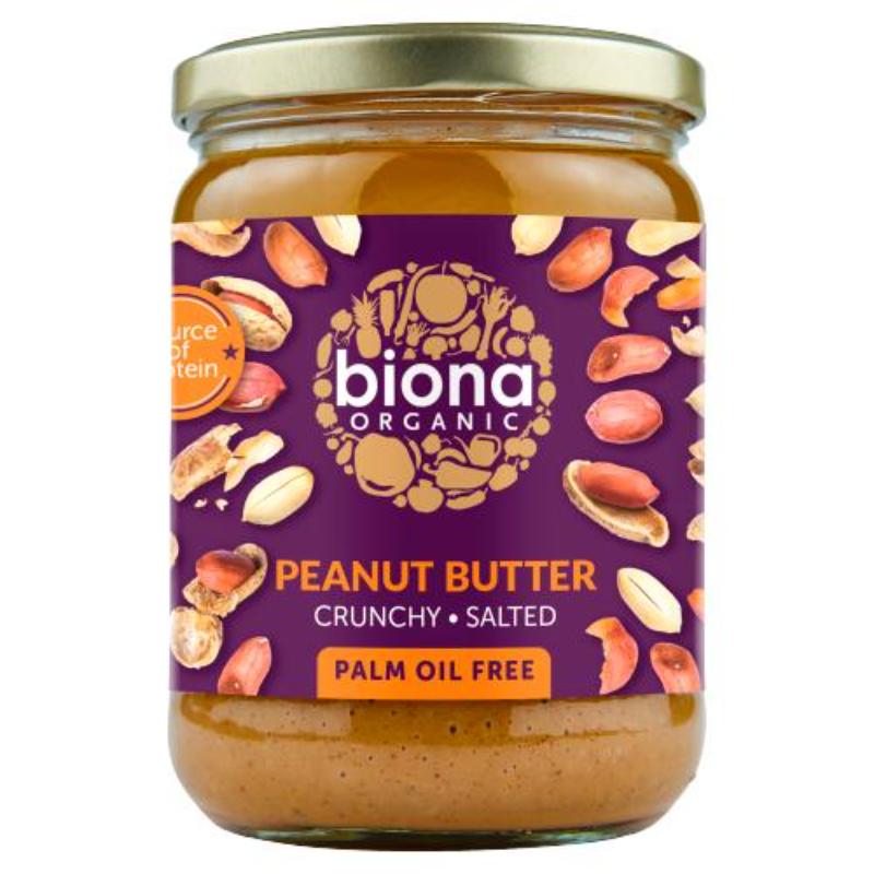 Biona Peanut Butter Crunchy Salted, 500g