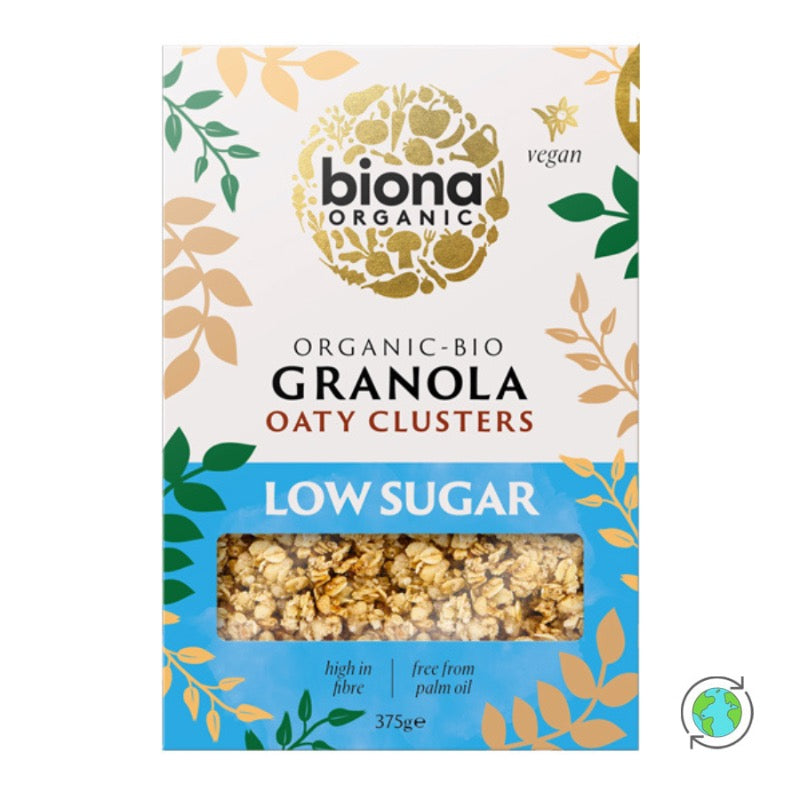 Biona Organic Granola Oaty Clusters Low Sugar, 375g
