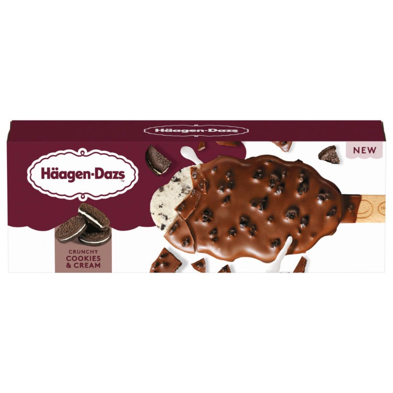 Haagen Dazs Crunchy Cookies & Cream Ice Cream Stickbar, 80ml