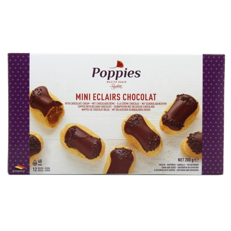 Poppies Mini Eclairs Chocolate, 200g - Shop Now - Meats & Eats