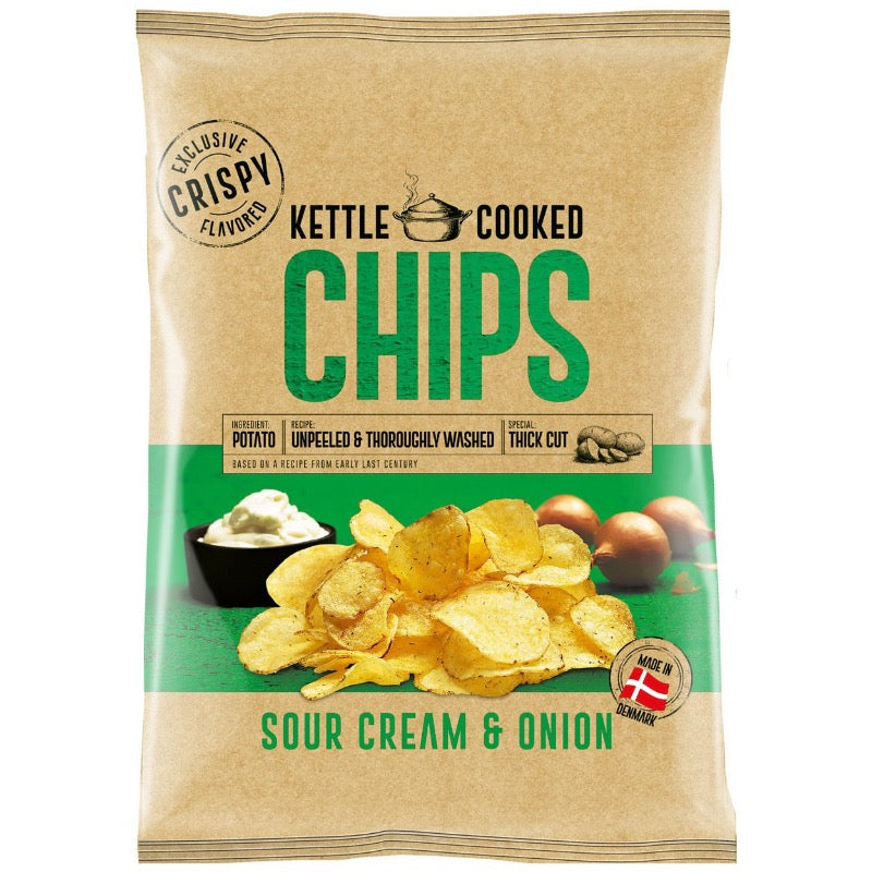 Kettle Cooked Chips Sour Cream & Onion, 150g