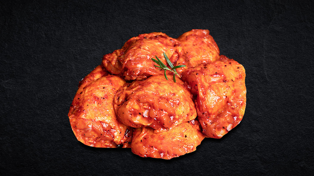 Fresh Marinated Boneless Chicken Thighs Texas Spice, 500g