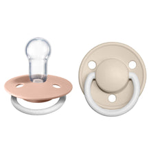 Load image into Gallery viewer, BIBS De Lux 2 PACK Blush Glow/Vanilla Glow - Round / Silicone One Size
