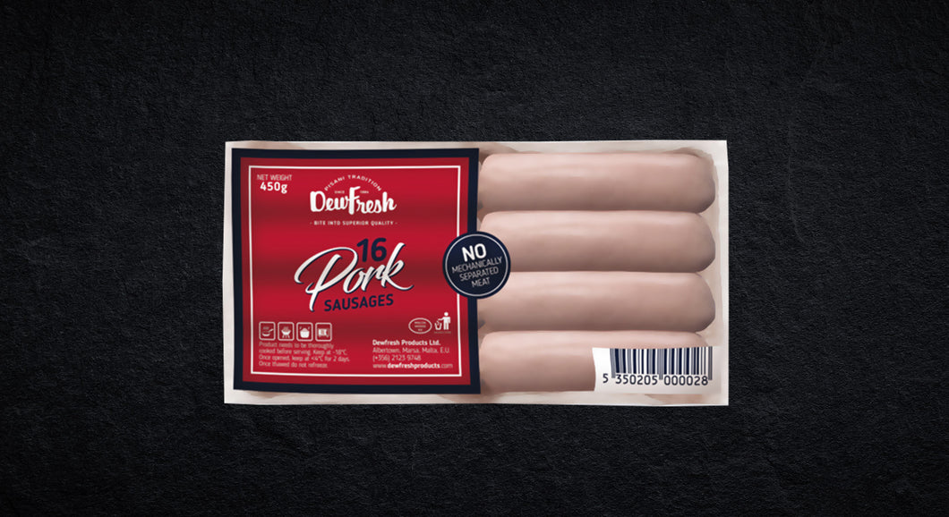 Dew Fresh Pork Sausages, 454g X 16