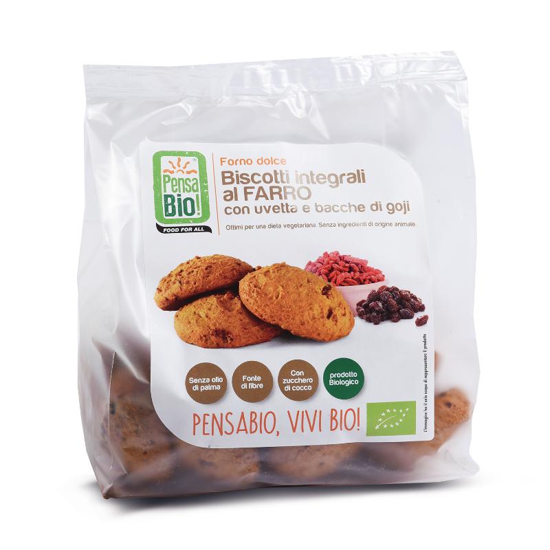 Pensa Bio Whole Spelt Biscotti with Raisins & Goji Berries, 250g