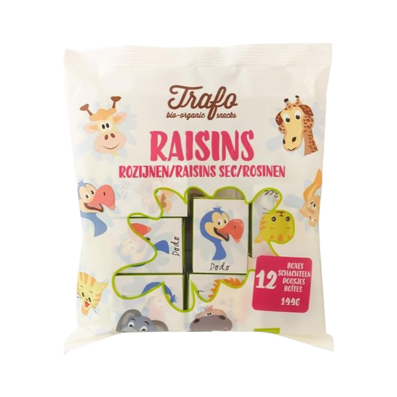 Trafo Organic Raisin Snack Boxes, 12 x 12g