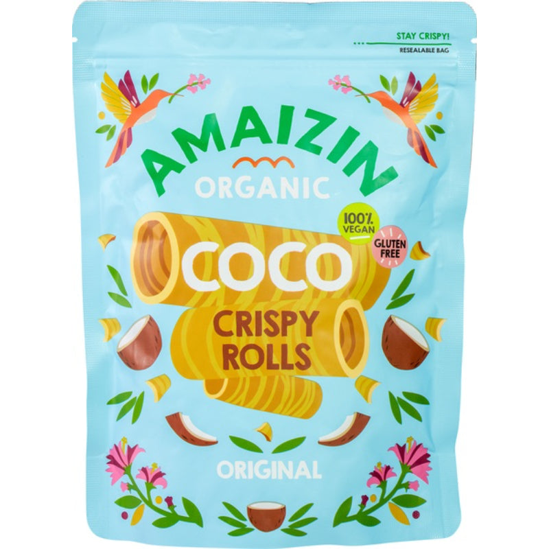 Amaizin Organic Crispy Rolls Coconut, 140g