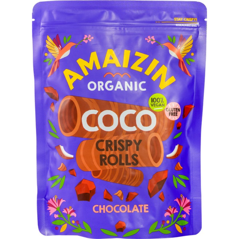 Amaizin Organic Crispy Rolls Coconut Chocolate, 140g