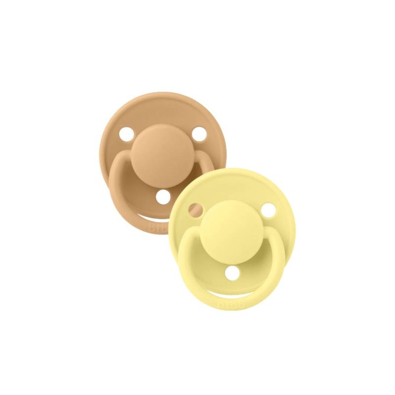 BIBS Colour Desert Sand & Sunshine - Round / Silicone, One Size
