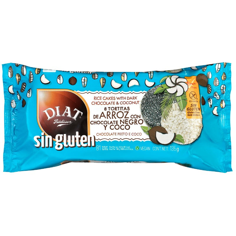 Diat Rice cakes With Dark Chocolate & Coconut GF, 135g