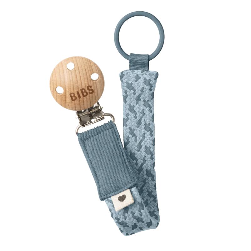 BIBS Pacifier Clip Petrol & Baby Blue