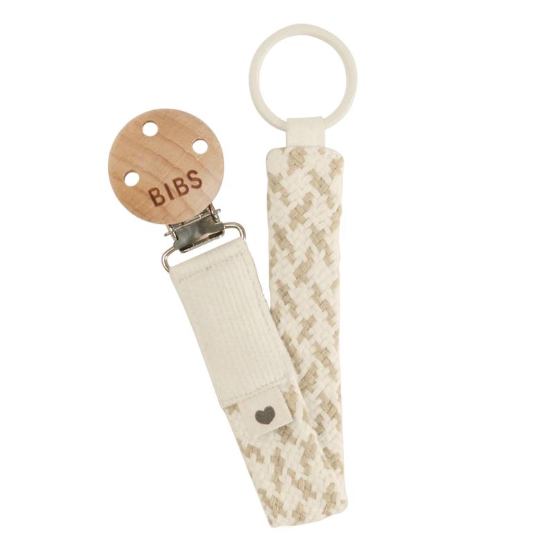 BIBS Pacifier Clip Ivory & Vanilla