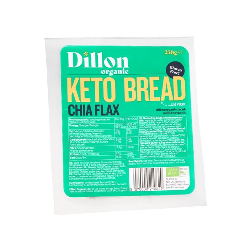 Dillon Organic Keto Bread Chia Flax, 250g