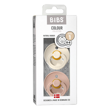 Load image into Gallery viewer, BIBS Colour 2 PACK Ivory/Blush - Round / Natural Rubber Size 1
